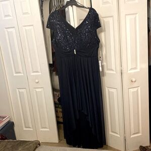 Navy floor length formal dress